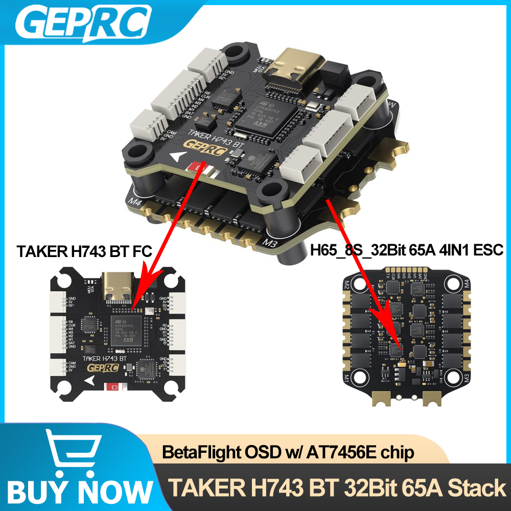 GEPRC TAKER H743 BT 32Bit 65A  – обзор и цена Fpv Drone Flight Controller
